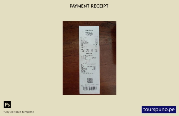 listo para imprimir plantilla de recibo de pago de Alemania Kaufland